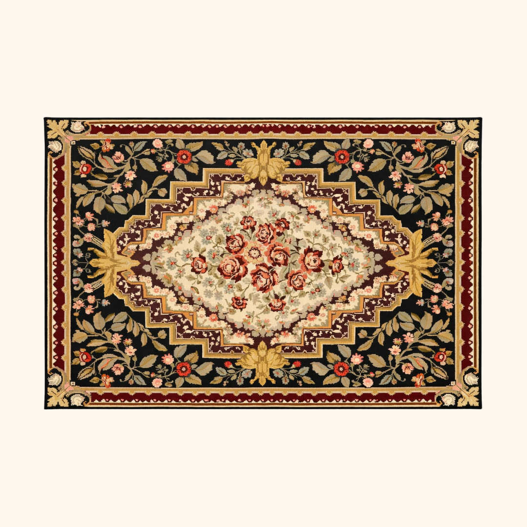 Tapis kilim moldave ancien, laine noué à la main, 302 x 188 cm
