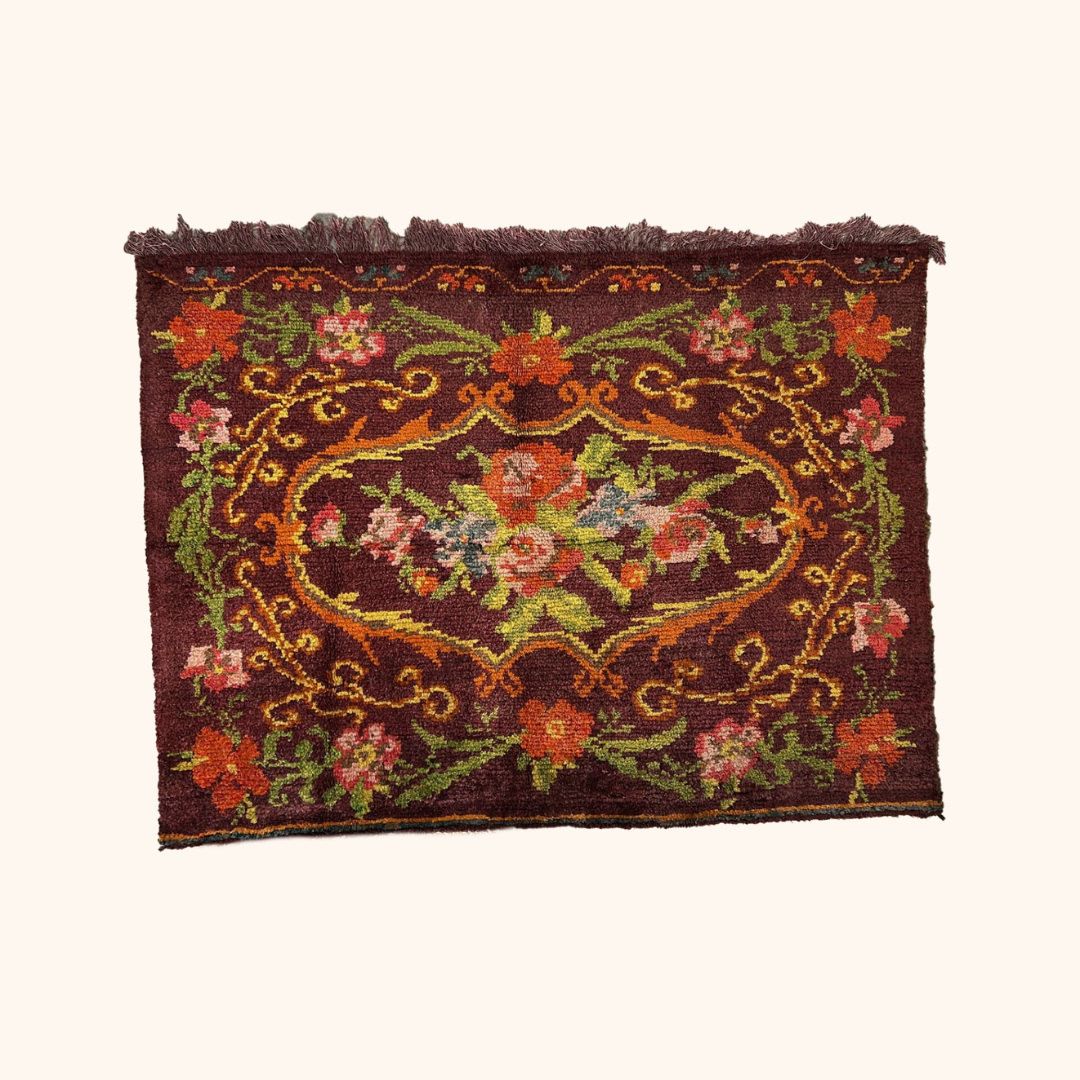 Antique colorful Moldavian rug hand knotted 100% wool