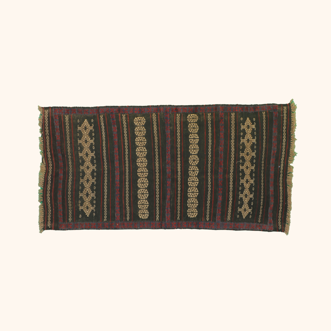 Tapis kilim ancien, SOFREH, 69cm x 139cm
