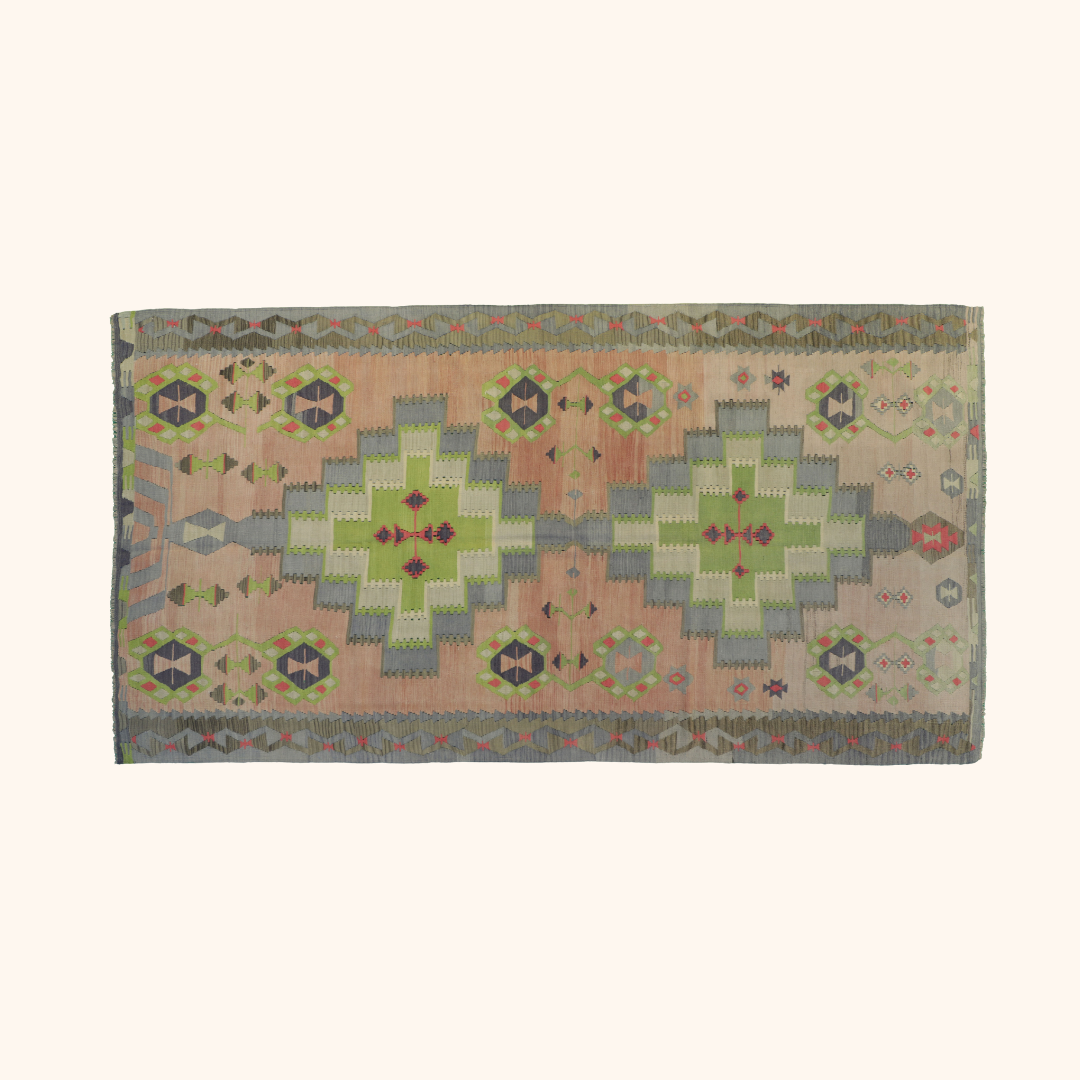 Tapis kilim USAK, laine noué main,153cm x 301cm