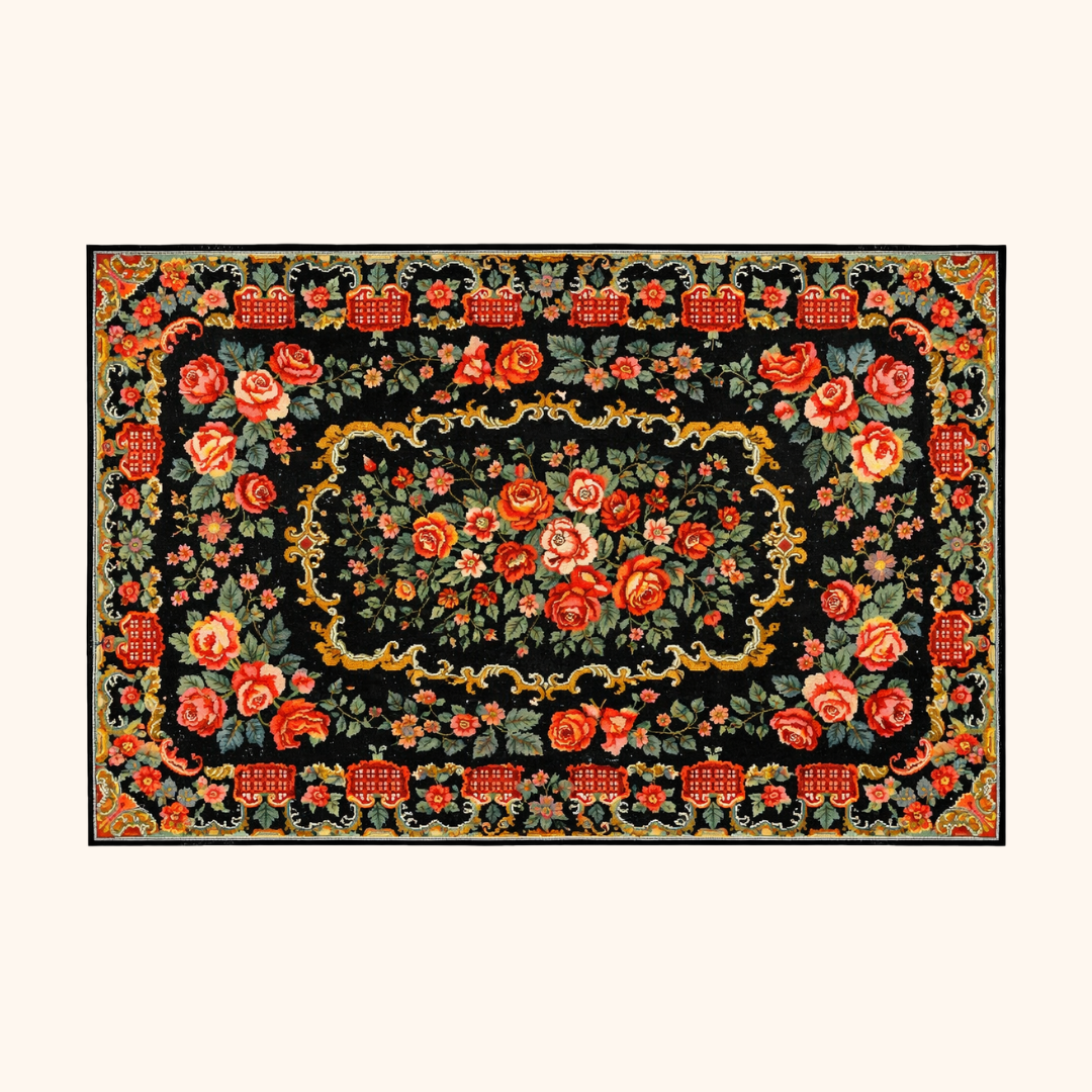 Tapis kilim moldave ancien, laine noué à la main, 360 x 218 cm