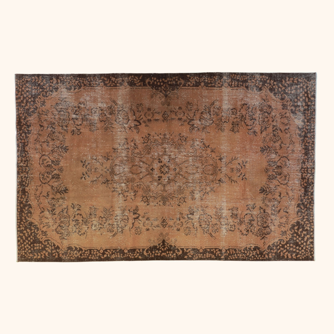 Tapis vintage ancien, laine sur trame coton, 185cm x 293cm