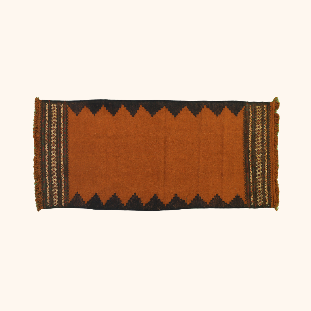 Tapis kilim HERAT, sofreh, laine noué main, 78cm x 170cm