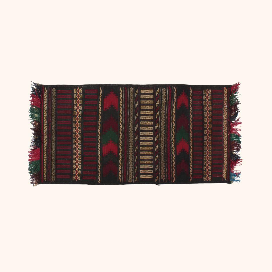 Tapis kilim HERAT, sofreh, laine noué main, 74cm x 142cm
