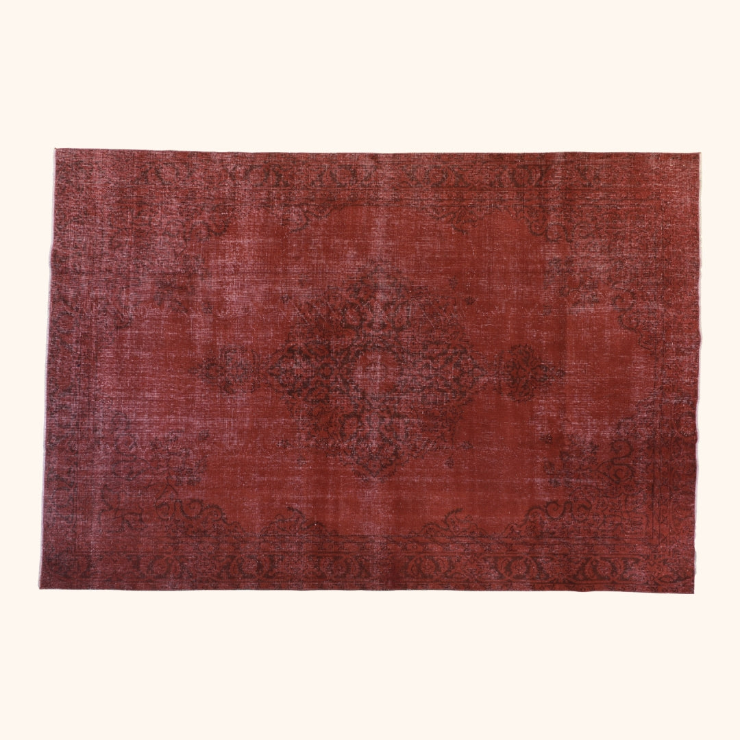 Tapis vintage ancien, laine sur trame coton, 200cm x 294cm