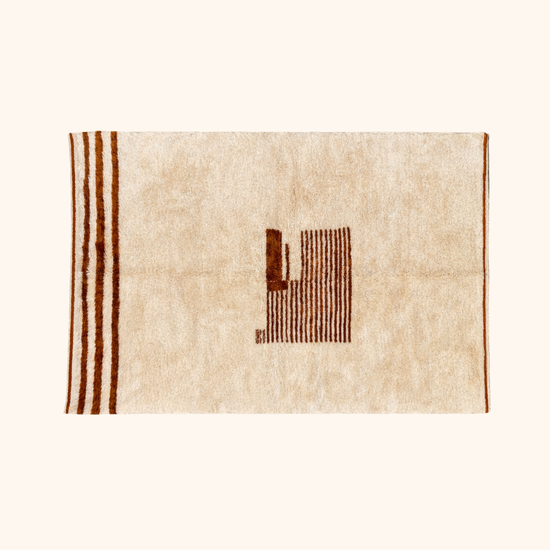 Tapis berbere contemporain, MRIRT, 100% laine noué main 150 x 260 cm