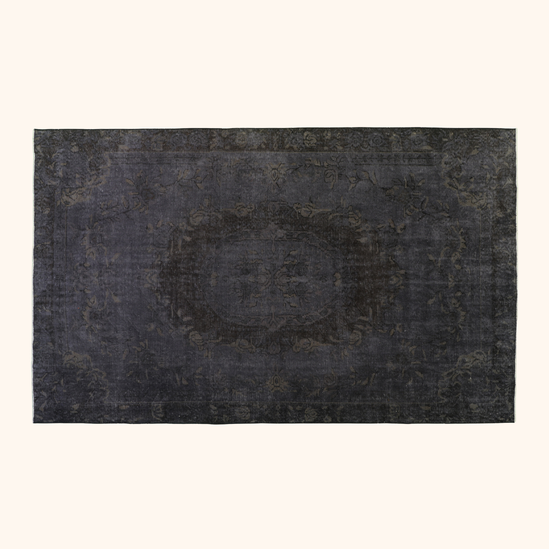 Tapis vintage ancien, laine sur trame coton, 175cm x 286cm