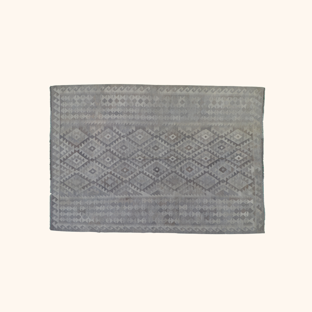 Tapis kilim MAIMANA, laine noué main, 206cm x 292cm