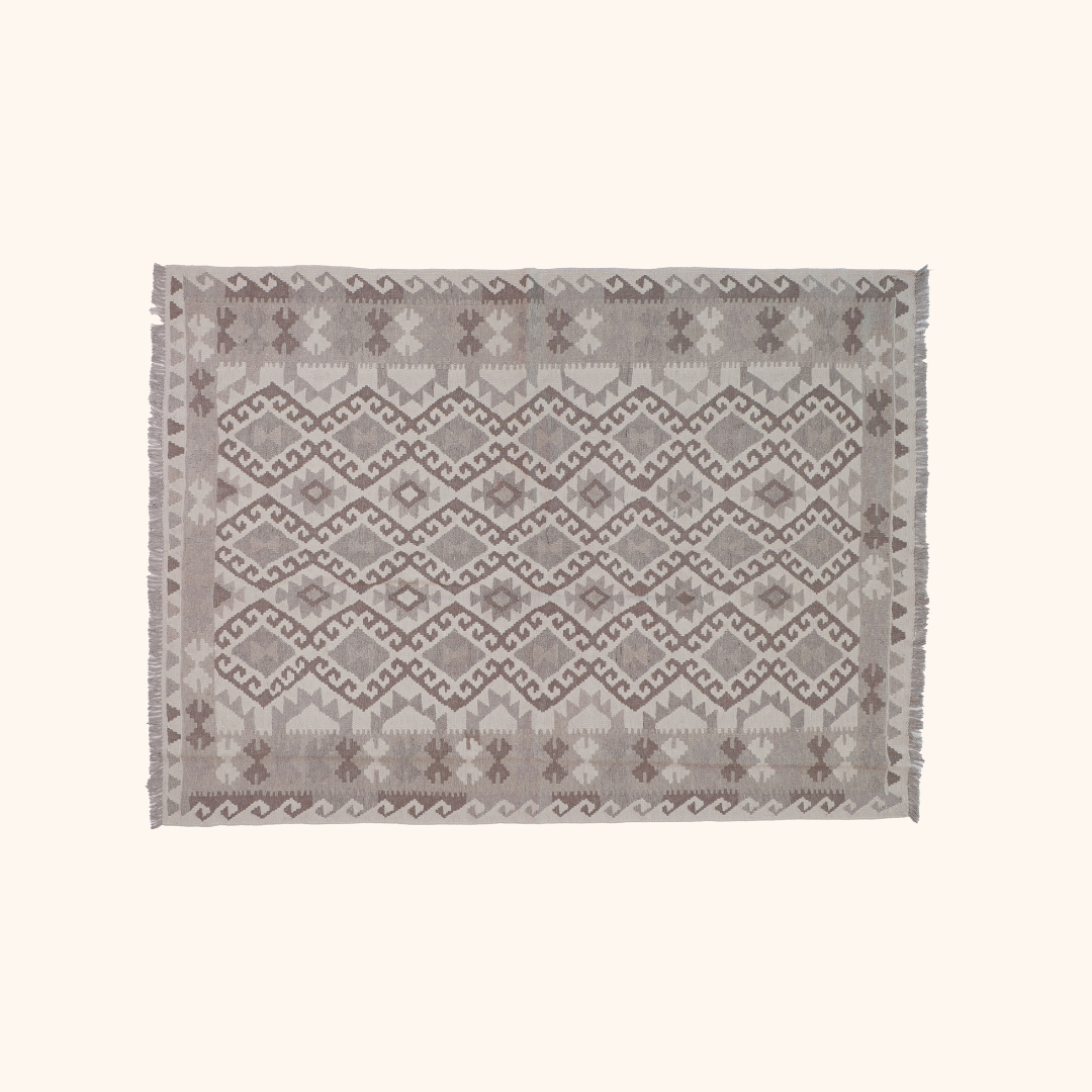 Tapis kilim MAIMANA, laine noué main, 150cm x 201cm