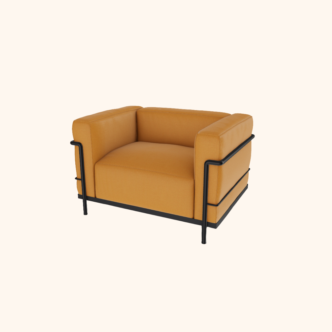 Grand Confort 3 Armchair - Large Model - black varnished frame - feather padding