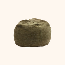 Soft Washed Chenille Bubble Pouf / Linen