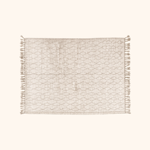 Natural beige Afghan rug, 100% wool - 211cm x 298cm