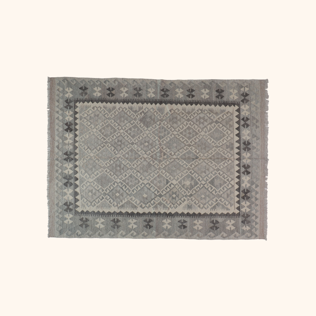 Tapis kilim MAIMANA, laine noué main, 152cm x 205cm