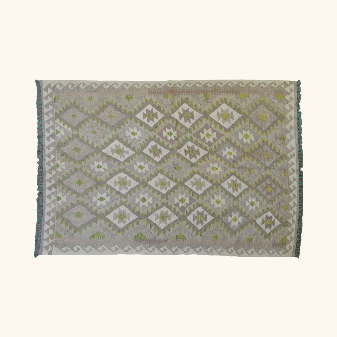 Tapis kilim MAIMANA, laine noué main, 151cm x 209cm
