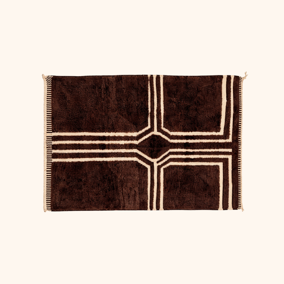 Tapis berbères marocain - Pièce unique 100/110