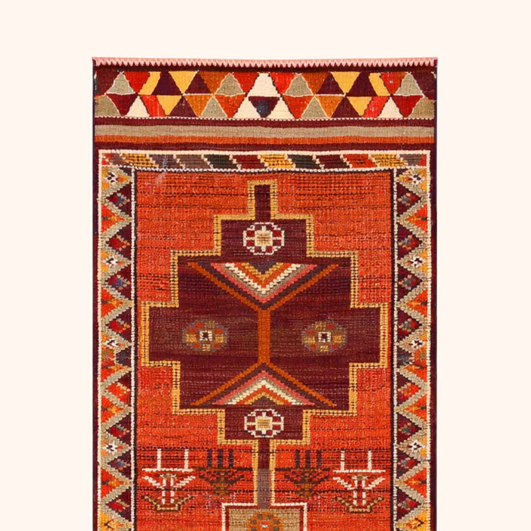 Tapis herki, noué à la main 305 x 82 cm