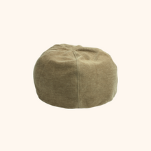 Upcycled Tufted Canvas Bubble Pouf / Linen