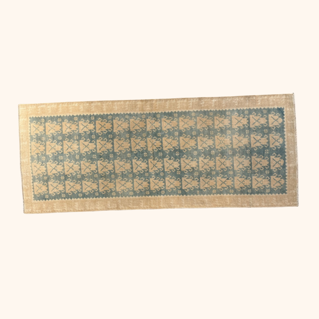 Tapis VINTAGE ancien, 100% laine noué main, 75cm x 183cm