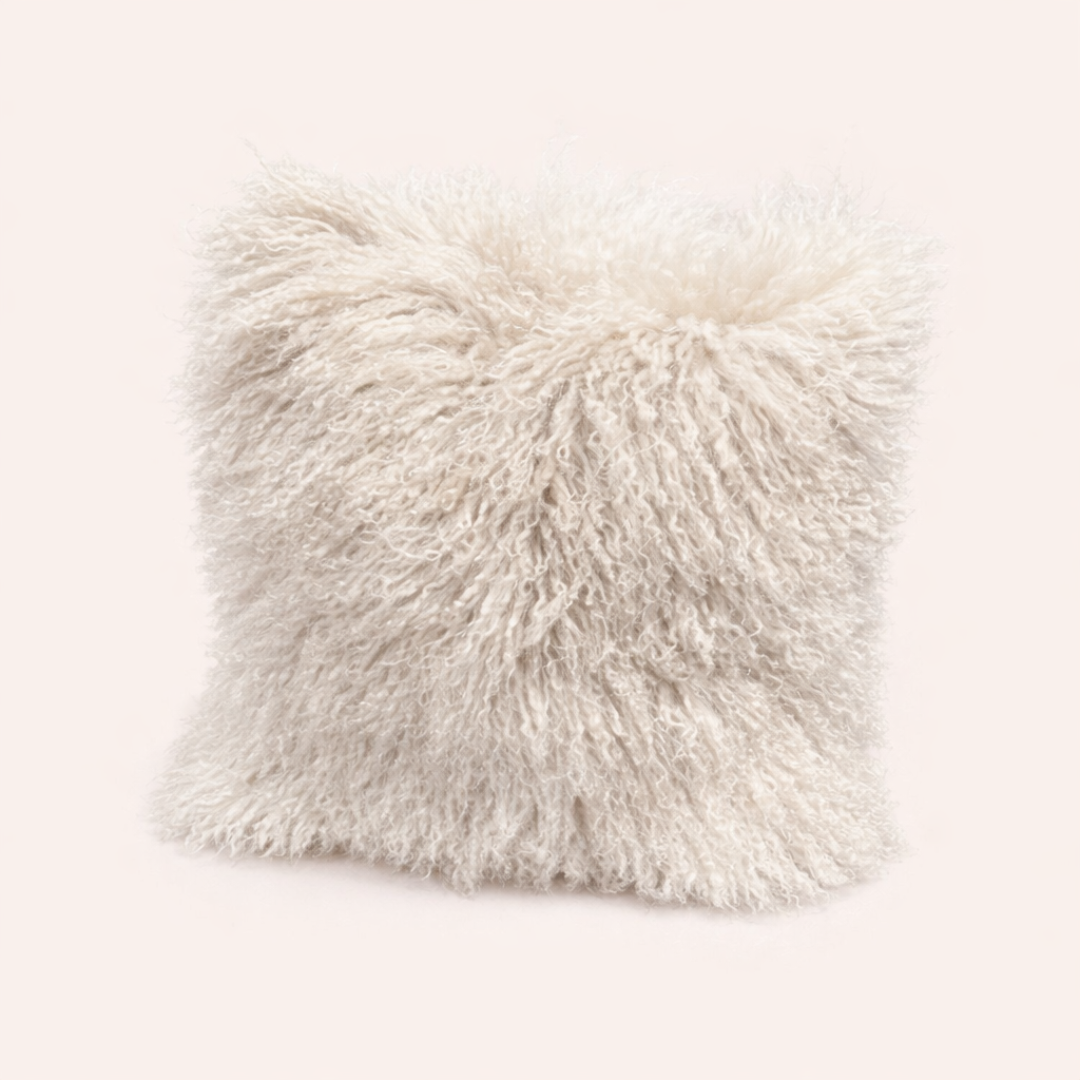 Coussin en poil Agneau du Tibet - 50cm x 50cm