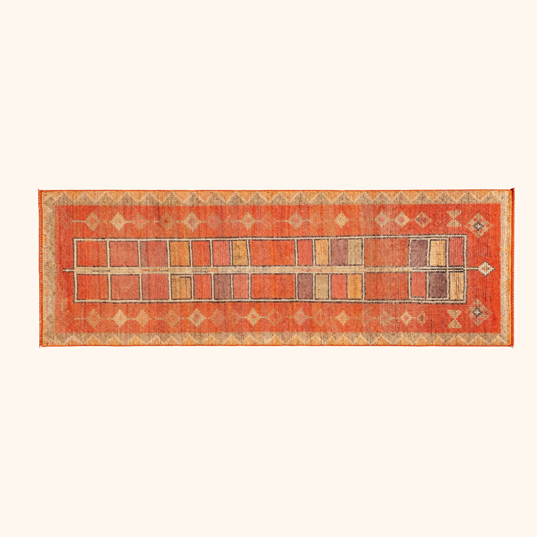 Tapis herki, noué à la main 302 x 95 cm