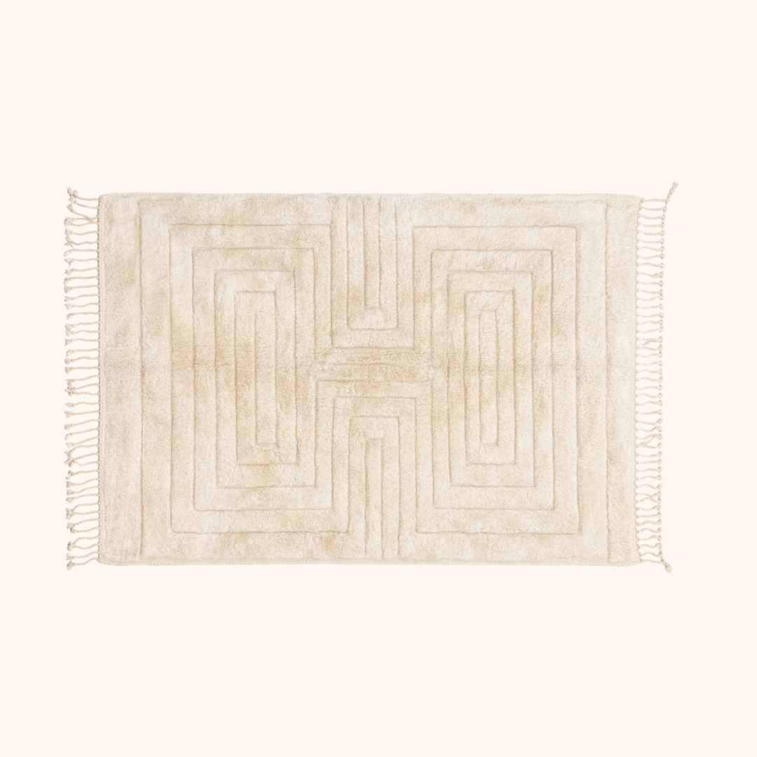 Tapis berbere contemporain, MRIRT, 100% laine noué main 120 x 190 cm