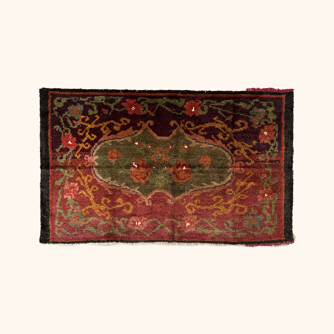 Antique colorful Moldavian rug hand knotted 100% wool