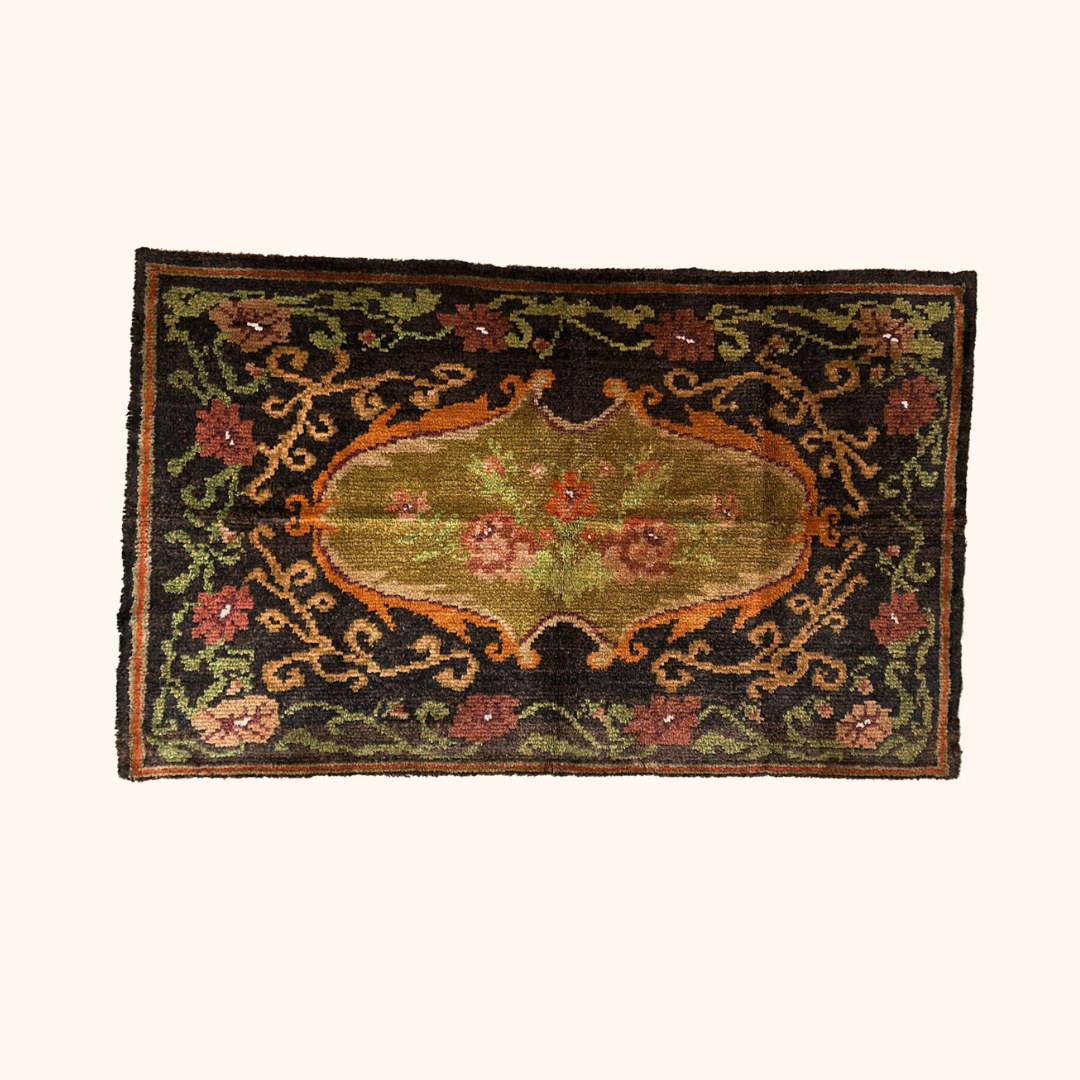 Antique colorful Moldavian rug hand knotted 100% wool