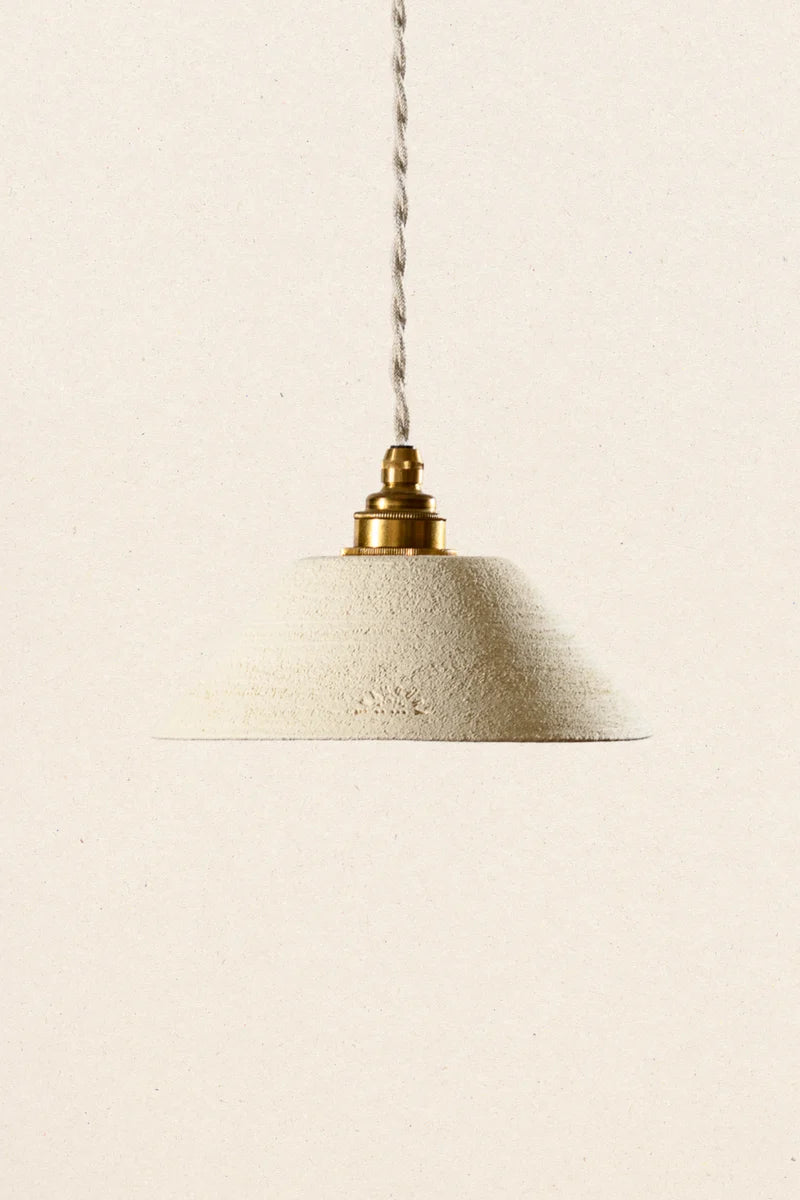 LISETTE - Luminaire assiette  en grès chamotté Ivoire