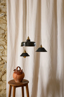 LISETTE - Luminaire assiette en grès minuit