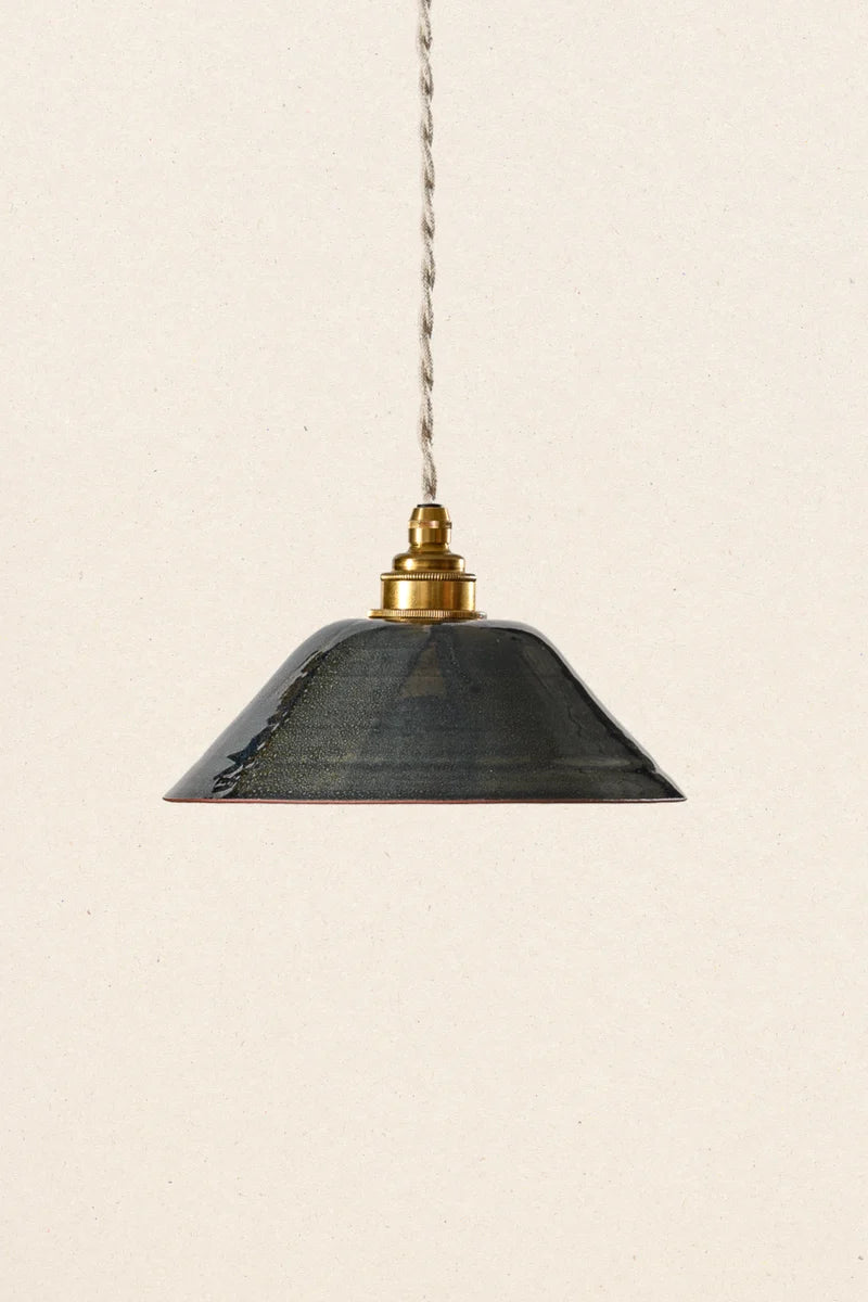LISETTE - Luminaire assiette en grès minuit