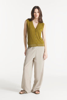 PONCIA - Pantalon fluide à rauyures