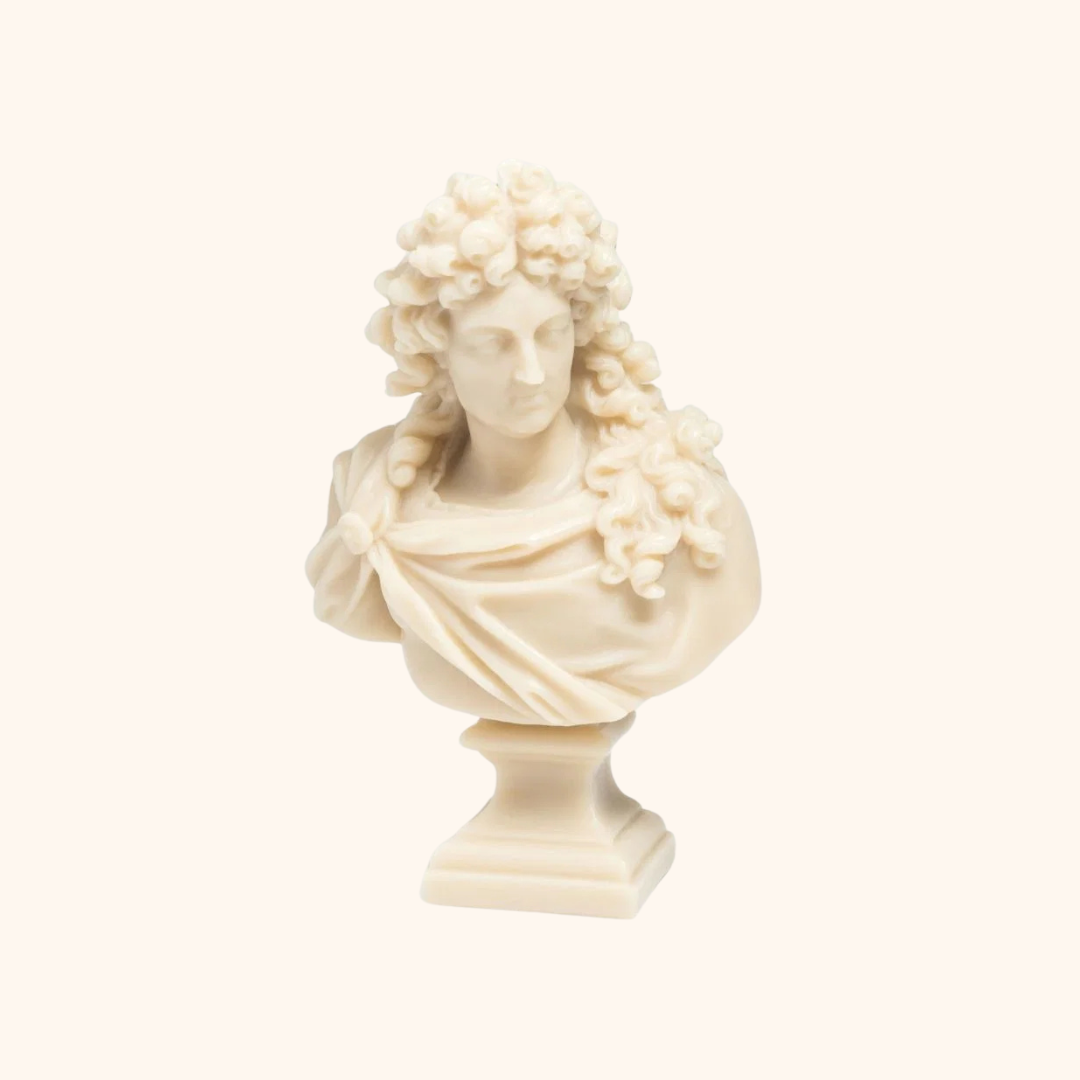 LOUIS XIV - Stone-coloured wax bust