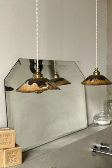 LISETTE - Luminaire assiette en grès flammé Fauve