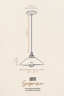 LISETTE - Luminaire assiette en grès flammé Fauve