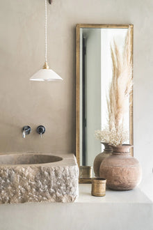 LISETTE - Luminaire assiette en terre cuite blanche