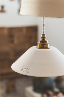 LISETTE - Luminaire assiette en terre cuite blanche