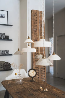 LISETTE - Luminaire assiette en terre cuite blanche