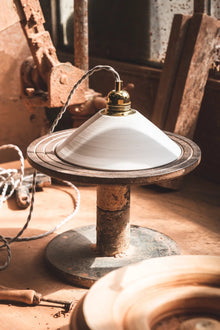 LISETTE - Luminaire assiette en terre cuite blanche