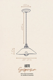 LISETTE - Luminaire assiette en terre cuite blanche