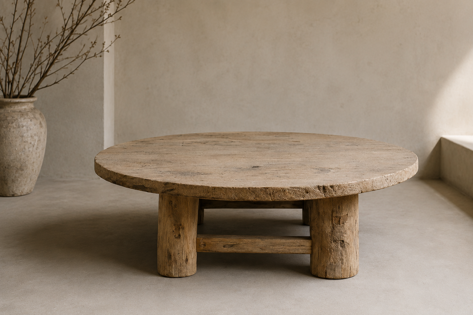 Tofu Style Round Coffee Table - Unique Piece