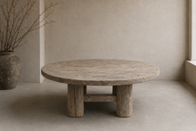 Tofu-style round coffee table - Unique piece