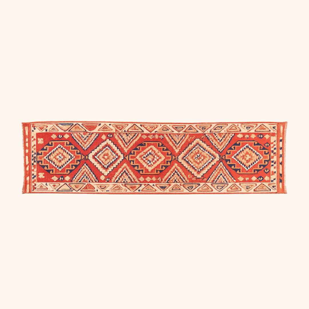 Tapis Herki 100% laine noué à la main - 99cm x 355cm