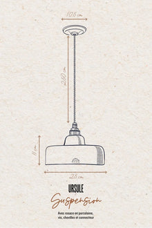 URSULE - Luminaire assiette  en grès chamotté Ivoire