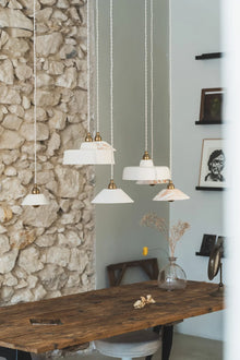 URSULE - Luminaire assiette en terre cuite blanche