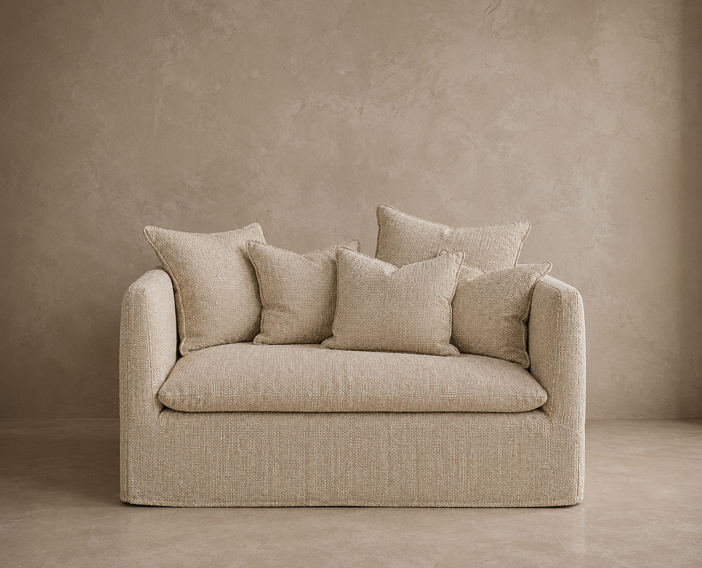 Canapé boho - Toile de berger - Cappucino givré (144 x 97 x 80 cm)