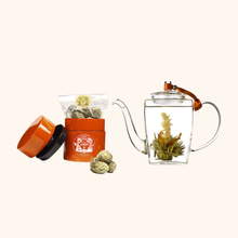 DÉSIR - Coffret de thé vert sculpté & théière en verre soufflé