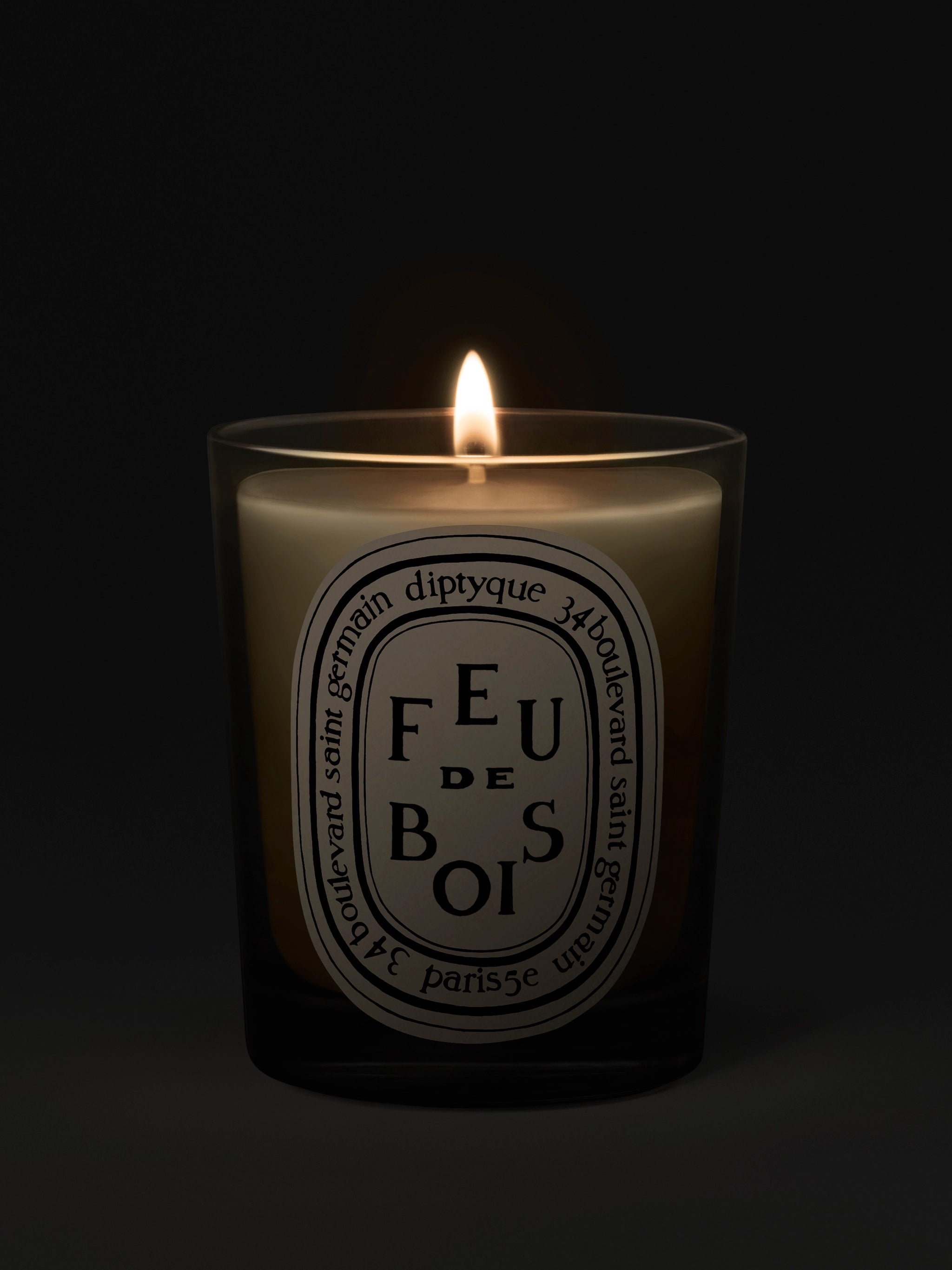 Bougie d'Ambiance Feu de Bois