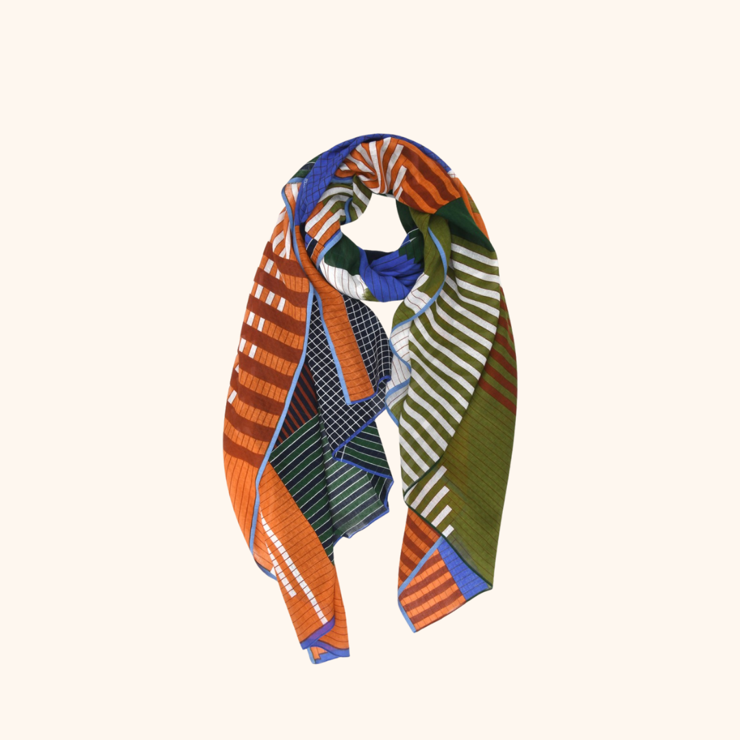 Foulard - Cascade - Bleu vert