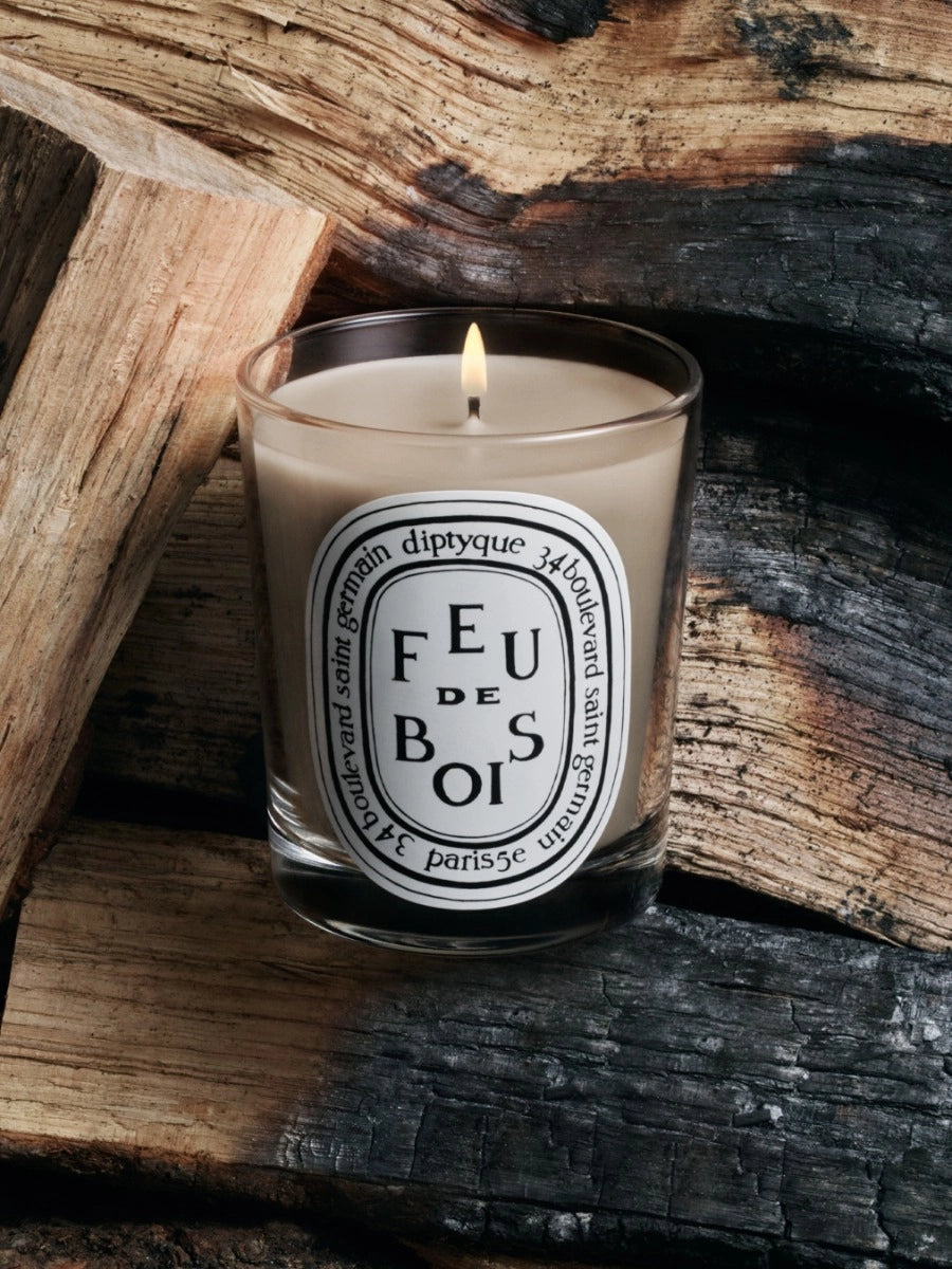 Bougie d'Ambiance Feu de Bois