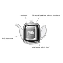SALAM - Théière en porcelaine et inox noir pour servir 4 tasses de thé